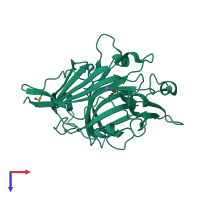 PDB entry 3wz1 coloured by chain, top view.