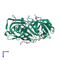 PDB entry 3wz6 coloured by chain, top view.