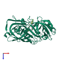 PDB entry 3wz7 coloured by chain, top view.