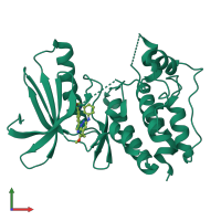 PDB entry 3wzj coloured by chain, front view.