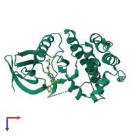 PDB entry 3wzj coloured by chain, top view.