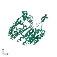 PDB entry 3wzx coloured by chain, front view.