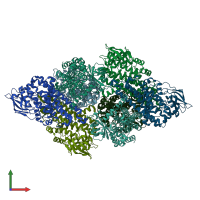 PDB entry 3x0x coloured by chain, front view.