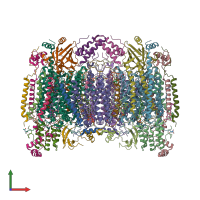 PDB entry 3x2q coloured by chain, front view.