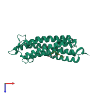 PDB entry 3x3b coloured by chain, top view.