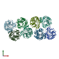 PDB entry 3x3h coloured by chain, front view.