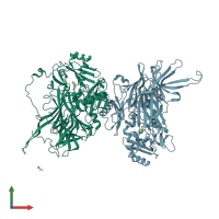 PDB entry 3x3x coloured by chain, front view.