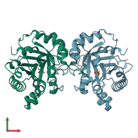 PDB entry 3ypi coloured by chain, front view.