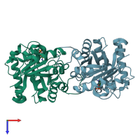 PDB entry 3ypi coloured by chain, top view.