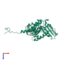 PDB entry 3zbq coloured by chain, top view.