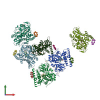 PDB entry 3zby coloured by chain, front view.