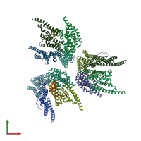 PDB entry 3zc0 coloured by chain, front view.