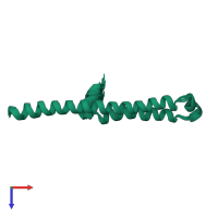PDB entry 3zd0 coloured by chain, ensemble of 20 models, top view.