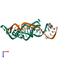 PDB entry 3zd4 coloured by chain, top view.