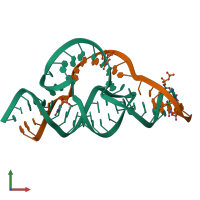 PDB entry 3zd5 coloured by chain, front view.