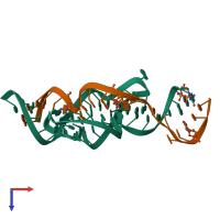 PDB entry 3zd5 coloured by chain, top view.