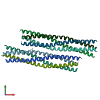 PDB entry 3zdo coloured by chain, front view.