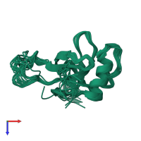 PDB entry 3zeh coloured by chain, ensemble of 20 models, top view.