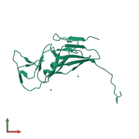 PDB entry 3zf3 coloured by chain, front view.