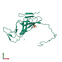 PDB entry 3zf5 coloured by chain, front view.