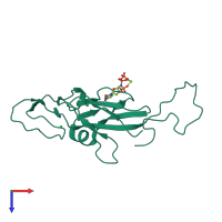 PDB entry 3zf5 coloured by chain, top view.