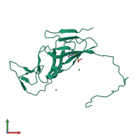 PDB entry 3zf6 coloured by chain, front view.