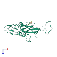 PDB entry 3zf6 coloured by chain, top view.