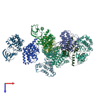 PDB entry 3zfx coloured by chain, top view.