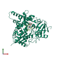 PDB entry 3zg2 coloured by chain, front view.