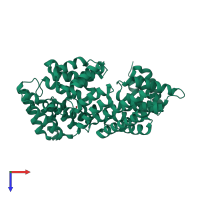 PDB entry 3zgq coloured by chain, top view.