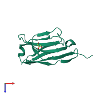 PDB entry 3zhl coloured by chain, top view.