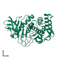 PDB entry 3zi6 coloured by chain, front view.