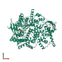 PDB entry 3zim coloured by chain, front view.