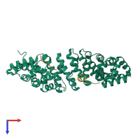 PDB entry 3ziq coloured by chain, top view.