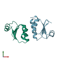 PDB entry 3zit coloured by chain, front view.