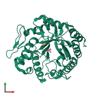 PDB entry 3ziz coloured by chain, front view.