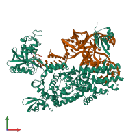 PDB entry 3zjv coloured by chain, front view.