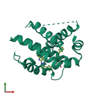 PDB entry 3zlo coloured by chain, front view.