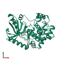 PDB entry 3zlw coloured by chain, front view.