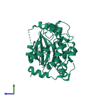 Dual specificity mitogen-activated protein kinase kinase 1 in PDB entry 3zlw, assembly 1, side view.