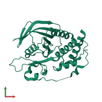PDB entry 3zm2 coloured by chain, front view.
