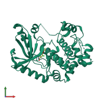 PDB entry 3zm4 coloured by chain, front view.