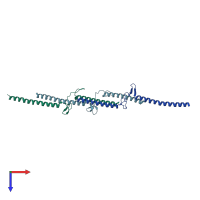 PDB entry 3zmf coloured by chain, top view.