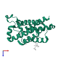 Rhomboid protease GlpG in PDB entry 3zmh, assembly 1, top view.