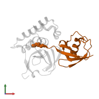 Ubiquitin in PDB entry 3znh, assembly 1, front view.