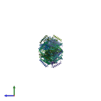 PDB entry 3znj coloured by chain, side view.