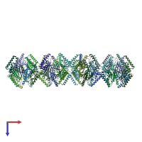 PDB entry 3znj coloured by chain, top view.