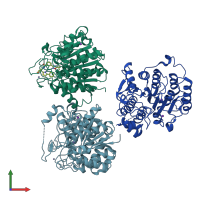 PDB entry 3znr coloured by chain, front view.