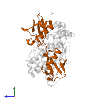 Ubiquitin in PDB entry 3znz, assembly 1, side view.