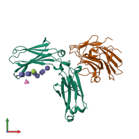 PDB entry 3zo0 coloured by chain, front view.